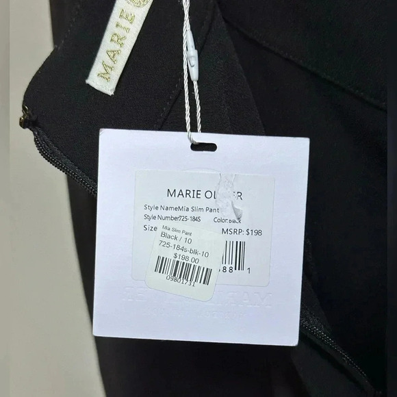 Marie Oliver Slim Tailored Black Dress Pants Women’s 10 Workwear Career Winter - Picture 10 of 11